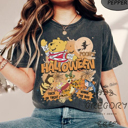 Discover Winnie The Boo Halloween Comfort Color Shirt, Pooh Halloween Shirt, Pooh Retro Halloween Disney Shirt, Disneyland Halloween Gifts Shirt