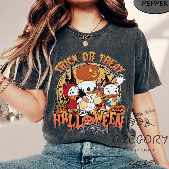 Discover Disney Huey Dewey Louie Halloween Comfort Colors Shirt, Disneyland Halloween Shirt, Disney World Tee, Disney Trip Shirt,Halloween Party