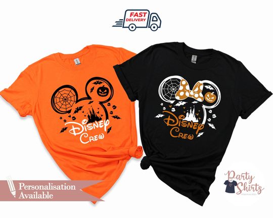 Discover Disney Crew Trip matching Shirts, Mickey and Minnie Halloween Tshirt