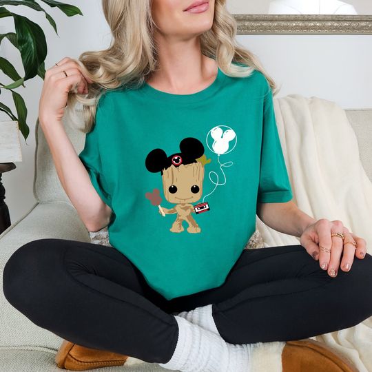 Groot Disney Shirt, Halloween Groot T-shirt, Mickey Ears  , Groot With Balloon Shirt