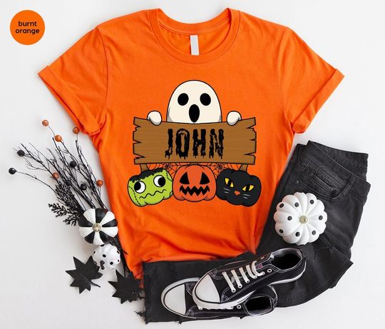 Discover Custom Name Halloween Shirt, Personalized Halloween Name Shirt, Personalized Halloween Tee