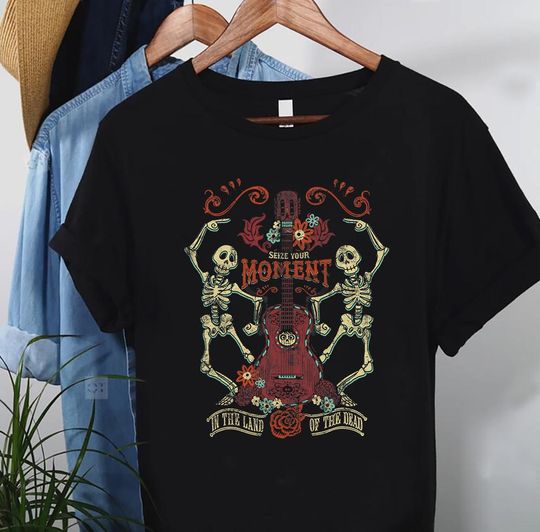 Discover Coco Seize Your Moment Comfort Colors Shirt, Spooky Disney Halloween Coco T-shirt