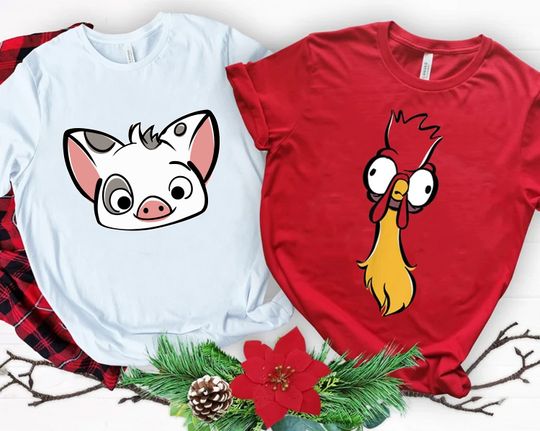 Discover Disney Moana Pua and Hei Hei Rooster Big Face Halloween Costume T-Shirt
