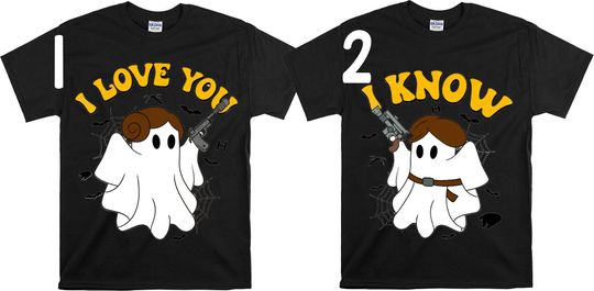 Princess Leia Han Solo Boo I Love You I Know Shirt