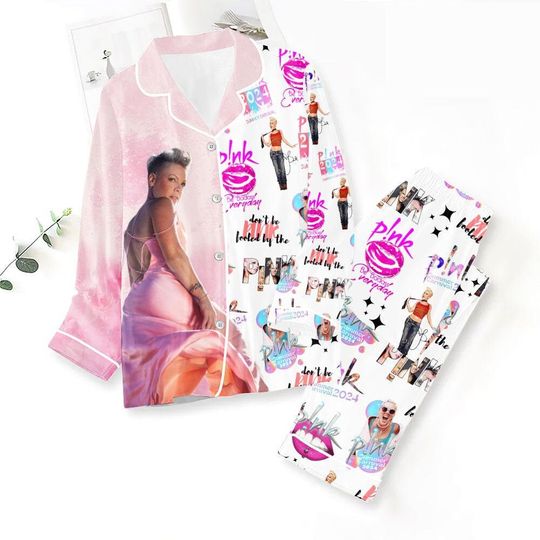 Discover Pink P!nk Pajamas Set, Pink On Tour Pajamas Matching, Pink Singer Pajamas Pants, Pink Concert Holiday Pajamas, Trust Fall Album Pajamas
