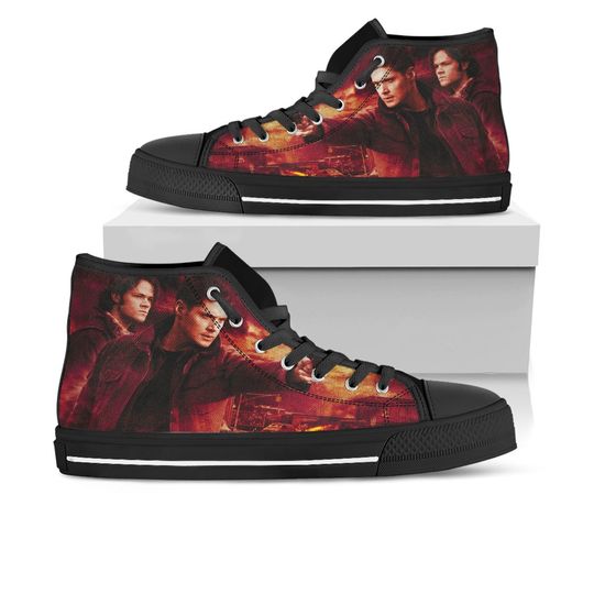 Discover Supernatural Shoes, Supernatural High Top Sneaker, Winchester Fan Converse style hightop, custom shoe, mom dad child shoe