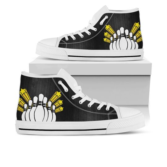 Discover Bowling Shoes, Bowling High Top Sneaker, Bowling Fan Converse style hightop, custom shoe, mom dad child shoe