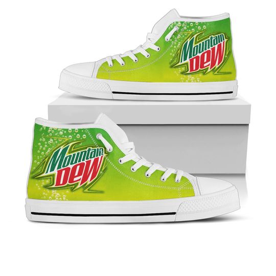 Discover Mountain Dew Shoes, Mountain Dew High Top Sneaker, Soda Pop Fan Converse style hightop, custom shoe, mom dad child shoe