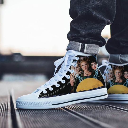 Hocus Pocus Shoes, Hocus Pocus High Top Sneaker, Halloween Fan Converse style hightop, custom shoe, mom dad child shoe
