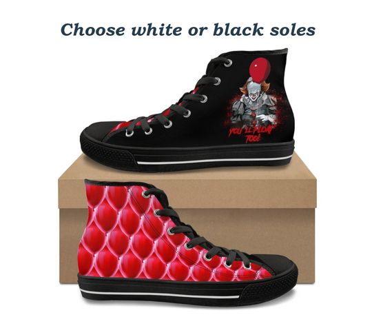 Discover Custom Pennywise Canvas High Top Sneakers - Horror Movie Inspired