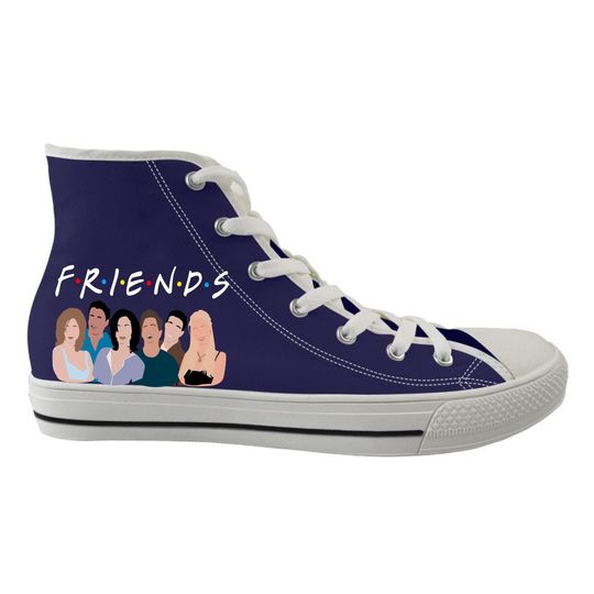 Discover Friends Canvas High Top Sneakers, Navy Friends Shoes, Friends Fans Cast Of Friends Gift For Fans Of Friends