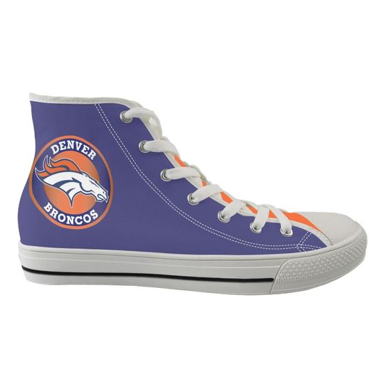 Discover Denver Broncos High Top Sneakers Football Fan Sneakers Denver Fan Gift Broncos Fan Gift Broncos Accessories and Apparel