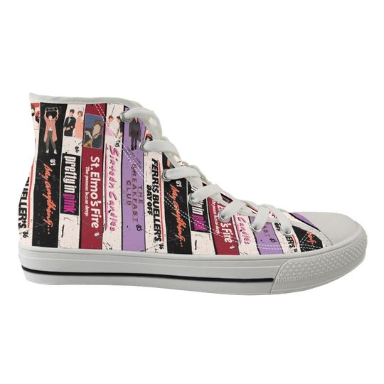 Retro VHS Tapes High Top Sneakers St Elmo's Fire Pretty In Pink Sixteen Candles Ferris Bueller's Day Off Say Anything The Breakfast Club