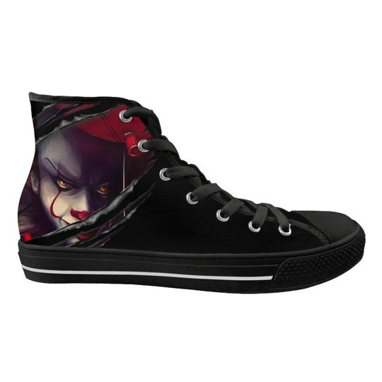 Pennywise High Top Sneakers Horror Shoes Horror Movie Sneakers Creepy Shoes Horror Fans Gift Stephen King's It Movie Fan