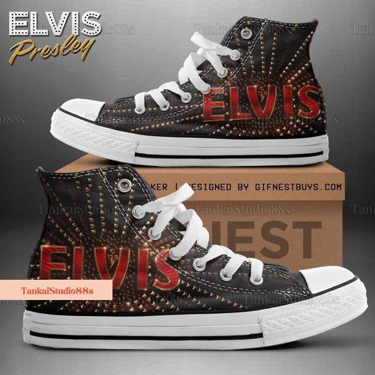 Elvis Presley Shoes, Elvis Presley Costume Sneakers, King Of Rock N Roll Men Shoes, Elvis Presley Fan Gift, Casual Shoes, Gift For Her