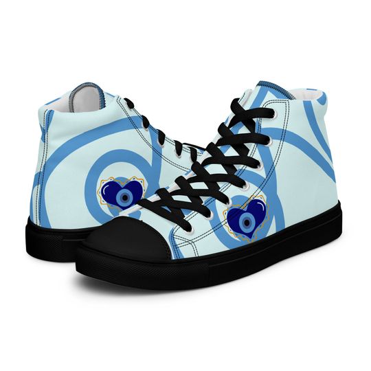Discover Gaze of Protection: Evil Eye Theme Womens High Top Canvas Shoes