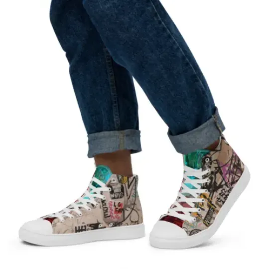 Discover Graffiti Men’s high top canvas shoes