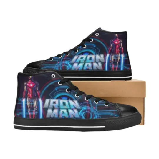 Iron Man Custom Sneakers High Top Men's Athletic Shoes Canvas