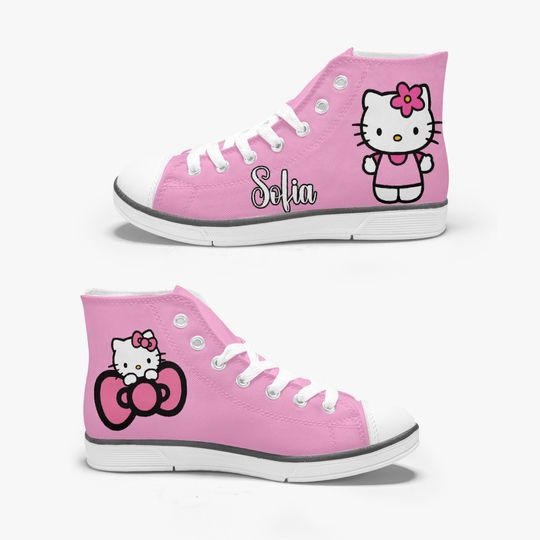 Cute Cat converse design | canvas shoes| gifts for her, high tops