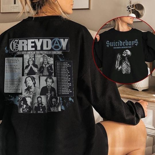 Gray Day 2024 Tour unisex sweatshirt, Hoodie, T-shirt Gray Day 2024Shirt, Suicideboy 90s Vintage Shirt, Suicideboy Bootleg Sweatshirt