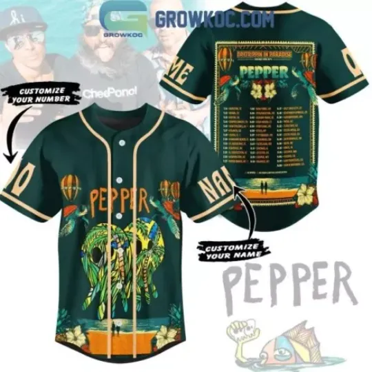 Discover Pepper Daytrippin In Paradise Summer Tour 2024 Personalized Baseball Jersey