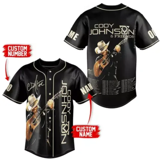 Discover Cody Johnsonn The Leather Tour 2024 Custom Baseball Jersey Shirts For Men Women