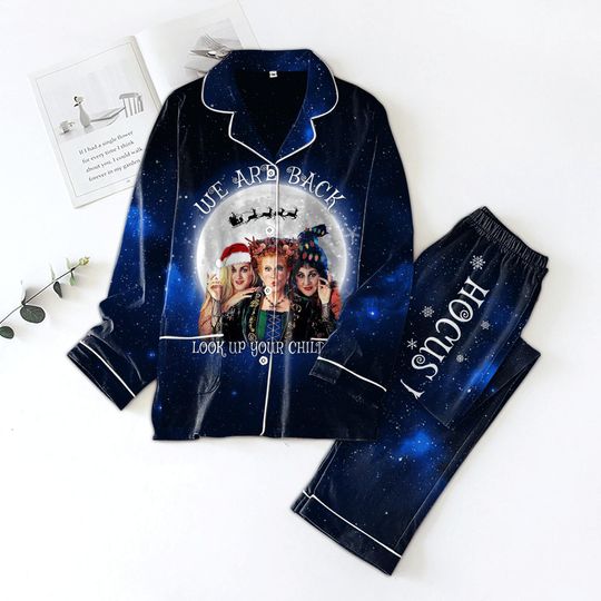 Halloween Hocus Pocus Pajamas, Sanderson Sisters Thick Pajamas, Disney Character Shirt Pants Pjs, Disney Witch Scary Movie, Magic Kingd
