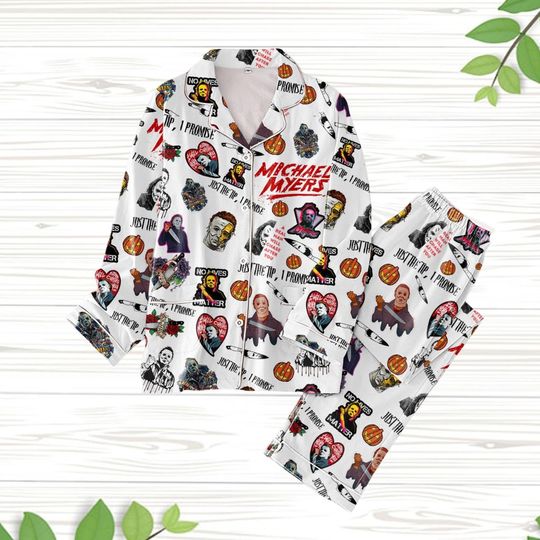 Michael Myers Pajamas, Halloween Movie Pajamas Set, Michael Myers Holiday Pajamas, Horror Charaters Pajamas Pants, Treat Or Trick Shirt