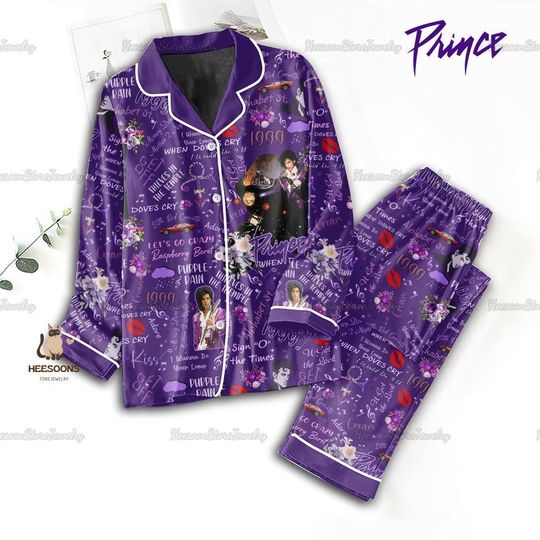 Discover Prince Purple Pajamas Set, Pur Rain Shirt Set, Prince Purple Holiday Pajamas, Pur Rain Women Pajamas, Prince Purple Gift