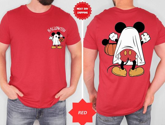 Discover Disney Mickey Halloween  Shirt, Mickey Ghost Shirt, Retro Mickey Spooky Shirt