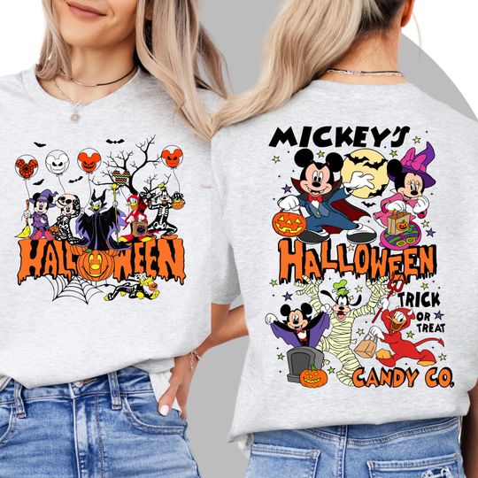 Discover Cute Disney Halloween Shirt | Mickey Fall Shirt  | Mickey Head Disney Halloween Shirt