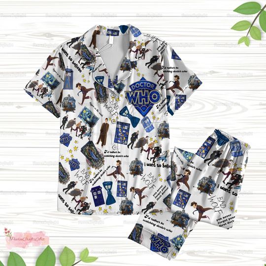 Doctor Who Pajamas, Doctor Who Pajamas Set, Doctor Who Halloween Pajamas, Dr Who Movie Holiday Pajamas, Doctor Who Show Women Pajamas