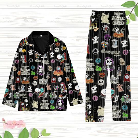 Discover Nightmare Before Christmas Pajamas, Jack And Sally Shirt, Jack Skellington Pajamas Family, Oogie Boogie Pajamas, Trick Or Treat Shirt