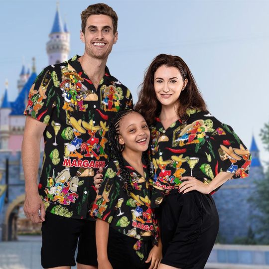 Three Caballeros Drinking Wine And Dance Hawaiian Shirt, Donald Duck 3D Shirt