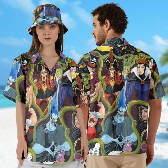 Discover Funny Villains Hawaii Shirt, Villains Button Up Shirt, Villains Characters Hawaiian Shirt