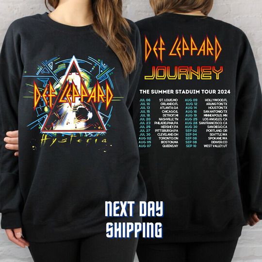 Def Leppard Sweatshirt, Journey Summer Stadium Tour 2024 Shirt , Def Leppard Fan Sweater, Def Leppard And Journey Merch
