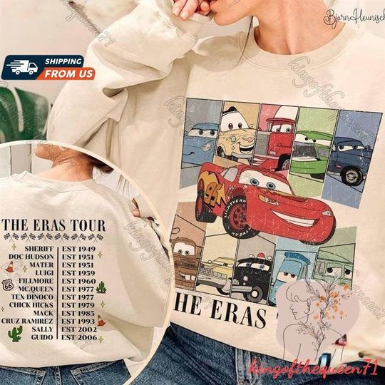 Discover Cars Movie Eras Tour Shirt, Lightning Mcqueen Sweatshirt, Lightning McQueen Doc Hudson Shirt, Disney Trip Shirt, Cars Land Shirt