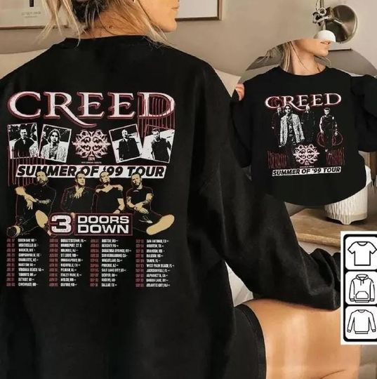 Discover Creed Summer Of 99 Tour Shirt, Creed World Tour 2024 Concert Unisex Shirt, Sweatshirt, 2024 Tour Shirt, Gift For Fans