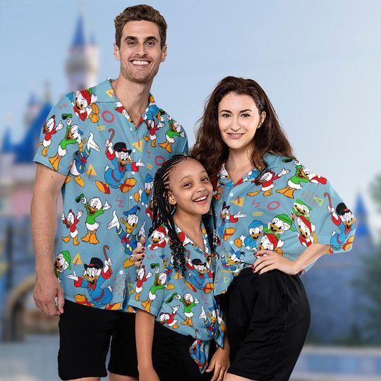 Ducktales Donald Duck Summer Hawaiian Shirt, Huey Dewey Louie Tropical Hawaii Shirt