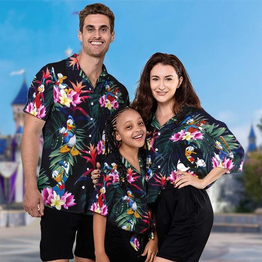 Discover Animated Sailor Duck 3D Hawaiian Shirt, Duck Summer Button Up Shirt