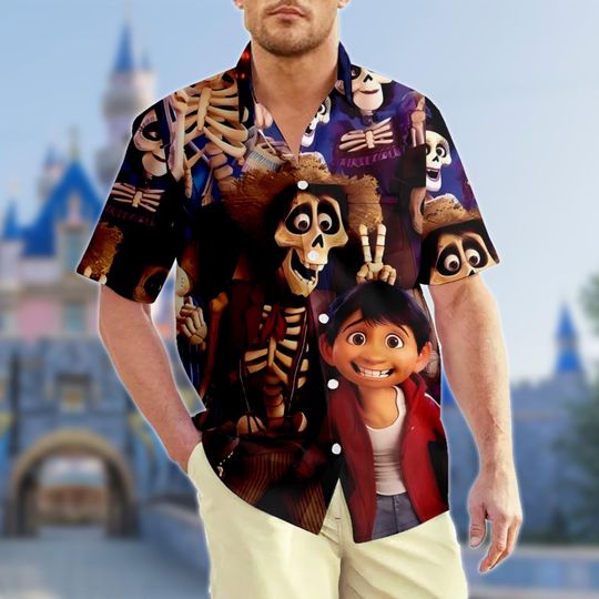 Discover Coco Theme Hawaiian Shirt, Coco Movie Hawaii Shirt, Hctor Coco Hawaii Shirt