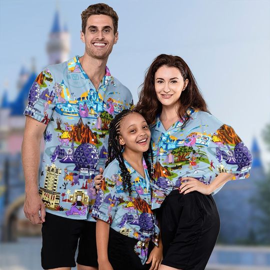 Figment Dragon Hawaiian Shirt, Journey into Imagination Button Up Shirt Holiday