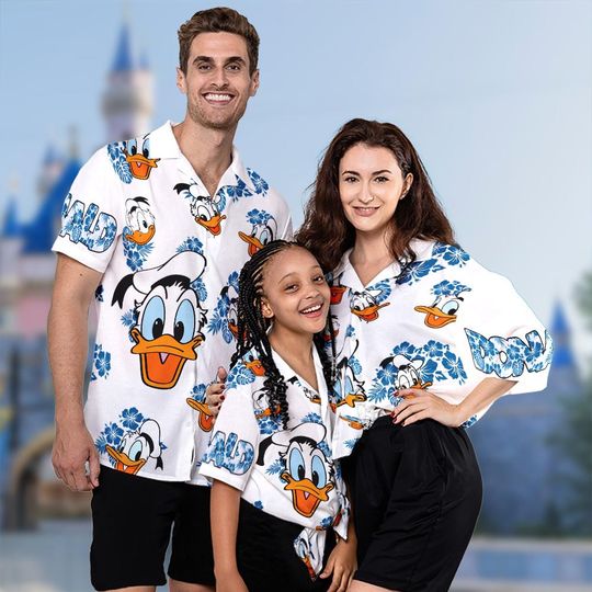Discover Donald Duck Hawaiian Shirt, Donald Duck Floral Button Up Shirt Holiday