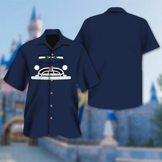 Discover Doc Hudson Cars Hawaiian Shirt, Funny Cars Face Outline Halloween Costume Cosplay