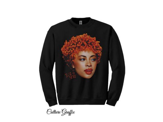 Discover Ice Spice Sweater Black, Vintage Rap Sweatshirt Ice Spice Hip Hop Graphic Print Sweatshirt, Merch Ice Spice, Oversized Heavy Cotton Sweater