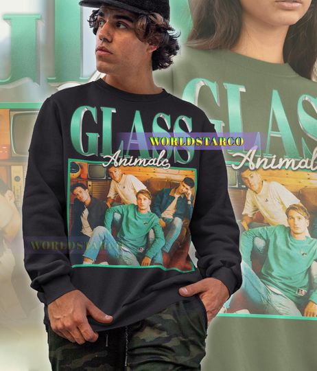 Discover GLASS ANIMALS Vintage Sweatshirt, Glass Animals Homage Sweater, Glass Animals Fan, Glass Animals Retro 90s Sweater, Glass Animals Merch Tour