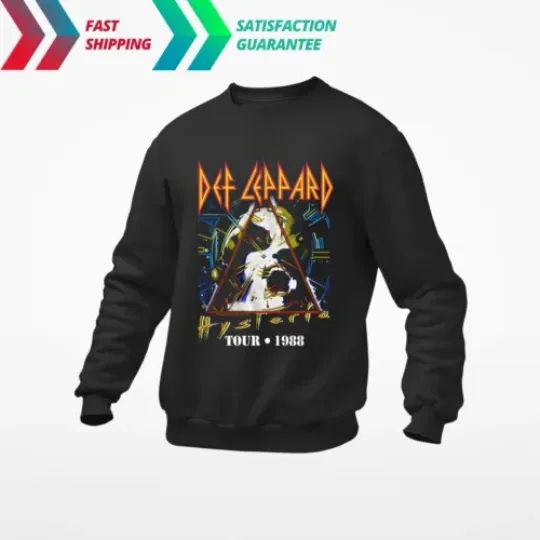 Def Leppard Hysteria Tour 1988 Merch Sweater, Vintage Graphic Sweatshirt