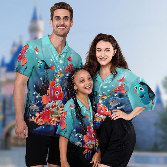 Finding Nemo Hawaiian Shirt, Nemo Dory Clownfish Lover Hawaii Beach Shorts