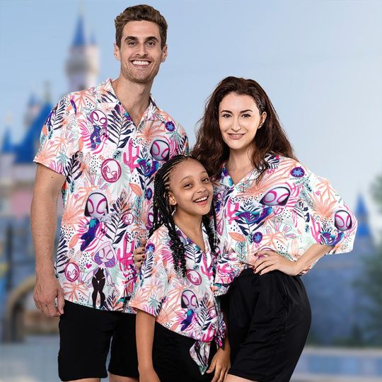 Spider Gwen Hawaiian Shirt, Spidey And Her Amazing Friends Family Button Up Shirt