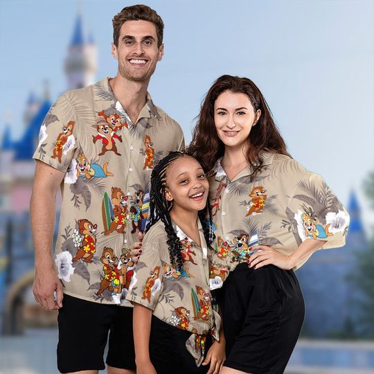 Discover Chip and Dale Hawaiian Shirt, Chip N Dale Button Up, Cute Squirrel Movie Hawaii Tee